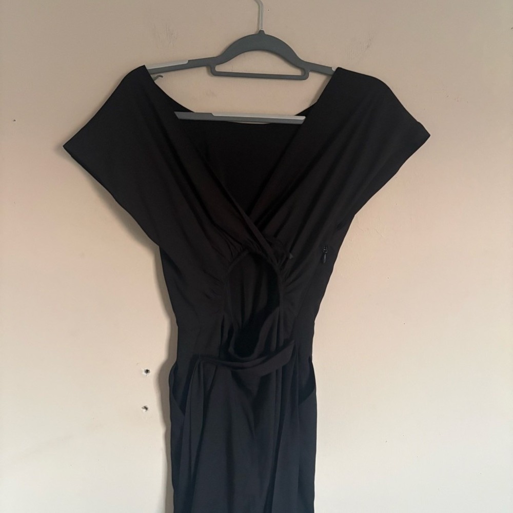 Bebe Black Cutout Back Wide Leg Belted Jumpsuit XXS RN86017 - Picture 13 of 16